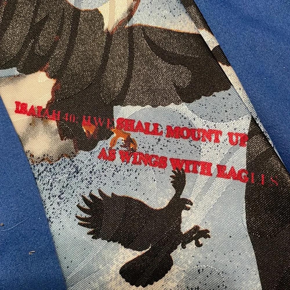 Steven Harris Men's Eagle Neck Tie‎ Bald Eagles Birds In Flight Red White Blue